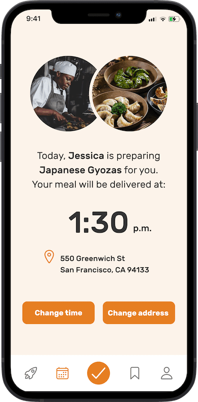 iPhone app delivery screen