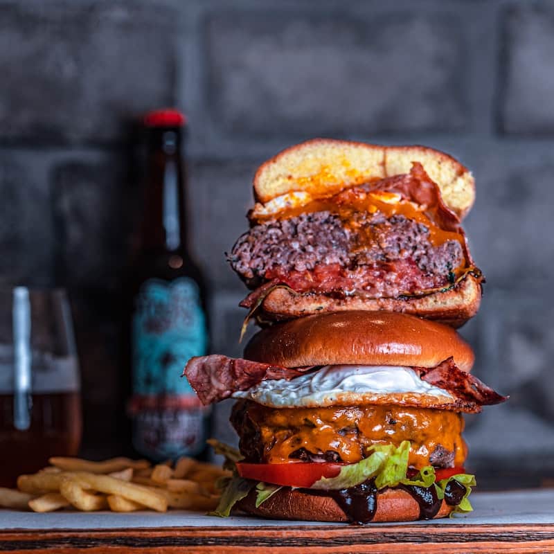 Granola with cherries and strawberries